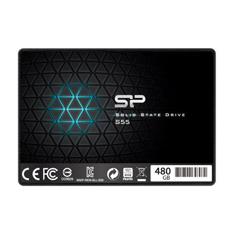 Silicon Power | Slim S55 | 480 GB | SSD form factor 2.5"" | SSD interface SATA | Read speed 550 MB/s | Write speed 440 MB/s